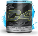 Cellucor C4 Ultimate Pre Workout Poudre - Supplément d'énergie sans sucre pour hommes et femmes - 300mg Caféine + ThéCrine + Dynamine + Créatine - Bombes congelées, 20 portions