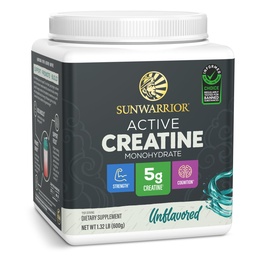 Sunwarrior Creatine Monohydrate Powder Micronized PreWorkout Recovery Supplement | Support Muscle Building Strength Training Cognition | Vegan & Keto Friendly Bulk Size (120 Servings) Unflavored