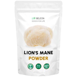 Lions Mane Powder 8 oz - Pure Lion's Mane Mushroom Supplement with Antioxidants, Vegan Powder