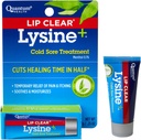 Quantum Health Lip Clear Lysine+ Cold Sore Treatment Soothe & Moisturize Mouth Sores - L-Lysine Menthol Calendula & Propolis Ointment - Transparent Fever Blister Healing Balm - 0.25 Oz
