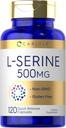 Carlyle L Capsules de sérine 500 mg, 120 Count, Supplément sans OGM et sans gluten