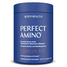 BodyHealth PerfectAmino Powder - BCAA et EAA Powder for Pre and Post Workout - Boissons d'énergie acides aminés pour les hommes et les femmes à l'appui du muscle maigre et de la récupération - Chocolat - 60 portions