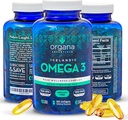 Omega 3 Huile de poisson 2 000 mg - Élevé EPA 820 mg + DHA 620 mg - 180 softgels aromatisés au citron sans Burpless