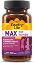Country Life Max for Women - Multivitamin and Mineral Complex, Iron-free - 120 Tablets