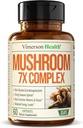 Complexe de Champignons Potent avec Tail de Turquie, Extrait de Mane de Lions, Champignons Shiitake, Reishi, Cordyceps, Maitake, Chaga & More – Supplément de Champignon 7-en-1 pour la clarté mentale, l'énergie naturelle et Focus