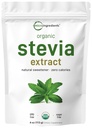 Pure Organic Stevia Powder, 4 Ounces, 706 Serving, Highest Grade Stevia Green Leaf Extract Reb-A, Reduced Bitter Aftertaste, 0 Calorie, Natural Sweetener, Sugar Alternative, Keto Friendly