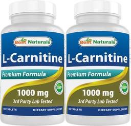 Meilleurs naturels L-Carnitine 1000mg 60 comprimés (60 Nombre (paquet de 2))
