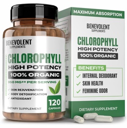 Benevolent Nourishment Chlorophyll Supplement, Detox & Immune Support, Internal Deodorizer, Capsules