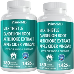 32-in-1 Liver Support with Milk Thistle Supplement – Liver Detox with Silymarin, Artichoke Extract & Beetroot Powder – Comprehensive Wellness Formula for Liver Cleanse – 1426mg (180 count) (Pack of 2)