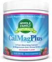 Supplément en poudre de magnésium de calcium - CalMag Plus avec vitamine C & D3 - Sans gluten, sans OGM, saveur de baie sauvage - Cal Mag boisson de soulagement et calmant naturel - Calcium et poudre de magnésium