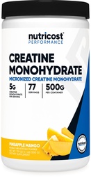 Poudre monohydratée de créatine Nutricost (Pineapple Mango, 500 grammes) - Supplément de créatine micronisé - végétalien, non-OGM, sans gluten