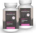 Mountain Peak Nutritionals Permeable Gut & Digestive Support Combo Pack - Gut Lining & Gastrointestinal Health - Enzymes, Probiotics & Nutritional Support - 90 Vegetarian Capsules Each
