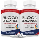 Justified Laboratories (2 Pack Blood Balance Advanced Formula 620MG Formula Supplement Pills 120 Capsules