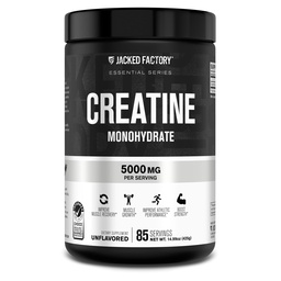 Poudre monohydratée de créatine Jacked Factory 425g - 5g Supplément créatine quotidien pour les hommes et les femmes, Amies des végétaliens, Testés en troisième partie - 85 portions, non aromatisées