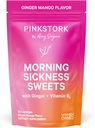 Pink Stork Maladie du matin Sweets, Gingembre de mangue biologique Candy avec vitamine B6 pour la maladie du matin, maladie du mouvement, brûlures d'estomac prénatales - La grossesse doit avoir - 30 gouttes enrobées