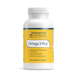 Recherche nutritionnelle Omega-3 Plus Huile de poisson - Supplément EPA DHA Omega 3 pour soutenir la santé cardiovasculaire et cérébrale - Distillé moléculairement pour la pureté et la sécurité (60 Softgels)