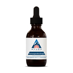 Ayush Herbs Ashwagandha Drops - Ashwagandha Alcohol-Free Drops for Adults, Calming Daily Supplement for Focus & Attention with Organic Ashwagandha, Lemon Flavor - 2 Fl Oz (80 Servings)