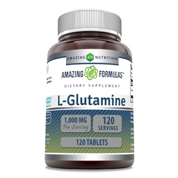 Formules étonnantes L Glutamine 1000 Mg Comprimés de l'acide amino supplément pour les hommes et les femmes , non-OGM , sans gluten