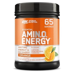 Optimum Nutrition Amino Energy - Pré-entraînement avec thé vert, BCAA, acides aminés, Keto Friendly, extrait de café vert, poudre d'énergie - refroidisseur orange, 65 portions (emballage mai Vary)
