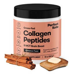 Perfect Keto Collagen Peptides, Cinnamon Toast, 10g Protein Powder, Grass Fed Hydrolyzed Type 1 & 3 Supplement, Low Carb, No Sugar Added, Keto Friendly, Coffee Creamer & Drink Mix, with MCT Oil