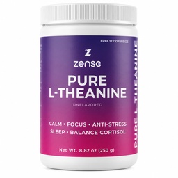 Pure L-Theanine poudre 100% [266gm-1,250 portions] Supplément naturel L-Theanine - Un seul ingrédient, sans sucre, soja, remplissage, mélatonine, non-OGM, végétalien