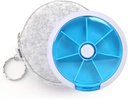 Pill Organizer Travel Pill case for Purse Portable Medicine case Small Weeks Pill Box for Vitamines/Pish Oil/Pills/Supplements (Blue+Bag)