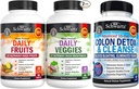 Daily Fruits and Veggies Supplement for Women and Men (1 Month Supply) Plus 15 Day Cleanse for Colon and Gut Health
