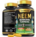 Neem Leaf Supplement - 8in1 Formula - Combine with Berberine, Turmeric, Holy Basil, Amla, Artichoke, Milk Thistle, and Black Pepper - Immune Support - 120 Capsules for 4 Months Supply