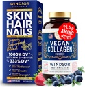 Vegan Collagen for Women and Men Supplements - Vitamin C, Biotin, Amino Acids Glycine, Lysine, Proline, Organic Fruit & Vegetable Powder - Once A Day - 30 Plant Based Collagen Boost Tablets