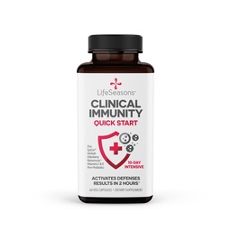 Immunité clinique - Quick-Start - Soutien du système immunitaire - Réponse rapide à l'immunité - Boosts Antibodies, B + T + NK Cellules, Neutrophiles & Macrophagens - Black Elderberry & Pre + Probiotiques - 60 Capsules
