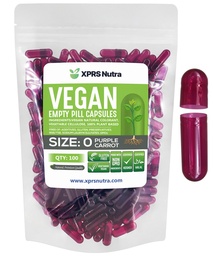 XPRS Nutra Taille 0 Capsules vides - 100 Compte Capsules vides de végétalien - Pilules végétariennes - Garniture de gélules végétales de bricolage - Bouchons de pilules veggie pour les compléments de Do-It-Youlf (Carotte pulpeuse)