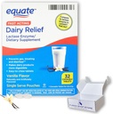Pilules laitières pour l'intolérance à la lactose - Equite Fast Acting Relief Vanilla Flavor, 32 comprimés à croquer, Lactaid Chewables, Lactase Enzyme (paquet de 1), Boxed by Fusion Shop Store