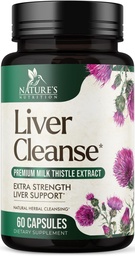 Liver Cleanse Detox & Repair Formula - 20-in-1 Advanced Liver Support Supplement with Silymarin Milk Thistle, Dandelion Root, Artichoke Extract, Turmeric, Choline, & Beetroot - 60 Veggie Capsules