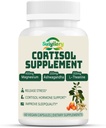 Supplément de cortisol pour les femmes hommes, Hormone Balance, Magnésium, Ashwagandha, Rhodiola, L-Theanine, Vitamine B6 & B12, Mood, Focus, Soutien au sommeil, Vegan 60 Capsules