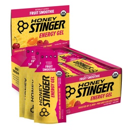 Miel Stinger Fruit Bio Smoothie Gel d'énergie, sans gluten et sans caféine, pour l'exercice, la course et la performance, la nutrition sportive pour la maison et le gym, l'entraînement pré et mi, 24 Pack, 26.4 Ounce