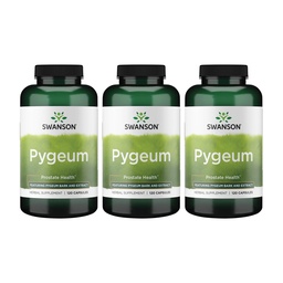 Swanson Pygeum Herbal Supplement for Men Seeking Prostate, Bladder, and Urinary Tract Health Support - 400 mg (120 Capsules, 3 Pack)