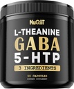 3en1 Suppléments GABA 750mg L-Theanine 200mg & 5-HTP (5-hydroxytryptophane) - Équivalent à 1000mg - Soutien santé cérébrale, concentration, humeur confortable - 90 Capsules