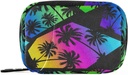 Pill Box Colorful Geometry Palm Trees 7 Day Pill Case Travel Pill Organizer Bag with Zipper Portable Weekly Vitamin Medicine Supporter Pouch Bag