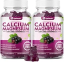 Calcium Magnesium Zinc with Vitamin D3 Supplement, Sugar Free Calcium Gummies for Women Men, High Absorption Zinc Gummies for Bone & Muscle & Immune Health, Vegan Elderberry Flavor - 120 Count