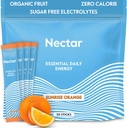 Nectar Energy Booster - Organic Caffeine, B12 & Electrolytes - Sugar Free & Zero Calorie – Healthy Coffee, Energy Drink & Soda Alternative – Hydration & Energy Supplement (Orange 30 Powder Packets)
