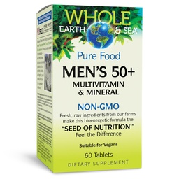 Natural Factors, Men's 50+ Multivitamin & Mineral, 1 Serving Contains Nutrition Equivalent to ½ lb of Veggies, 60 Count (Pack of 1)
