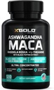 Ashwagandha 5 000mg + Maca Root Black, Red, Yellow 4 000mg, Rhodiola & L-Theanine: 30:1 Extrait Ashwagandha Capsules, 20:1 Extrait Maca Root Capsules - Supplément pour les hommes et les femmes