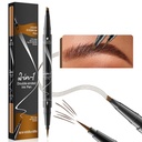 9706 2-en-1 Stylo à sourcils liquides à double extrémité, 4 têtes de pointe et 1 stylo à sourcils ultra fin, dessin facile sourcils réalistes, 4 couleurs, imperméable (2# Brun foncé)