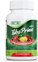 DEVA Tuba Multivitamine végane primaire - supplément alimentaire riche en vitamines et minéraux - antioxydants, mélange de fruits et de légumes, champignons super, probiotiques, prébiotiques, graines, herbes - 90 comprimés