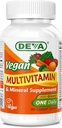 Deva Vegan Multivitamin and Mineral Supplement - Formule une fois par jour avec des verts - Vitamines A, C, D, E, B Complexe, Formulation haute puissance pour la santé quotidienne et le mieux-être- 90 comprimés enduits, 1-Pack