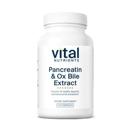 Nutriments vitaux Extrait de bile de pancréatine et d'oxygène 500mg , enzymes digestifs naturels pour les femmes et les hommes , soutient la digestion des protéines, des graisses et des glucides* , sans gluten, sans lait et sans soja , 120 capsules