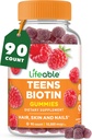 Lifeable Teens Biotin 10000mcg Gummies | Vitamin B7 | Vegan Biotin Supplement | Great Tasting Biotin Gummies for Hair Growth, Healthy Skin and Nails | Biotin Vitamins for Teens | 90 Gummies