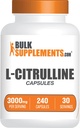 BulkSupplements.com L-Citrulline Capsules - Citrulline Supplement, L-Citrulline 3000mg Capsules - Citrulline Pills, Gluten Free - 8 Capsules per Serving, 240 Capsules (Pack of 1)