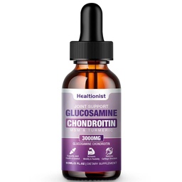 1 Pack Glucosamine Chondroïtine MSM gouttes liquides, Supplément de soutien articulaire supplémentaire pour adultes hommes et femmes, Quercetin Boswelia, Bromelain, Antioxydant Imune Support (2 Fl oz)