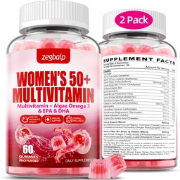 Womens Multivitamin 50 Plus Gummies - Methylated Multivitamins Gummy | with Vitamin A C D3 E K2, B Complex, Calcium, Magnesium, Zinc, Folate, Biotin - Multi Vitamins & Minerals - Sugar-Free